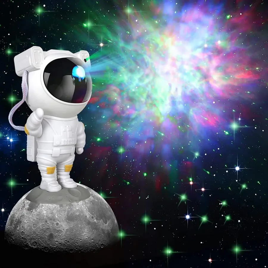 Plastic Astronaut Galaxy Projector Robot Star Sky Space Night Light LED Lamp With Remote 360 Adjustable For Home, Tents, Gifts, Baby, Bedroom Gaming Room And Dance Party