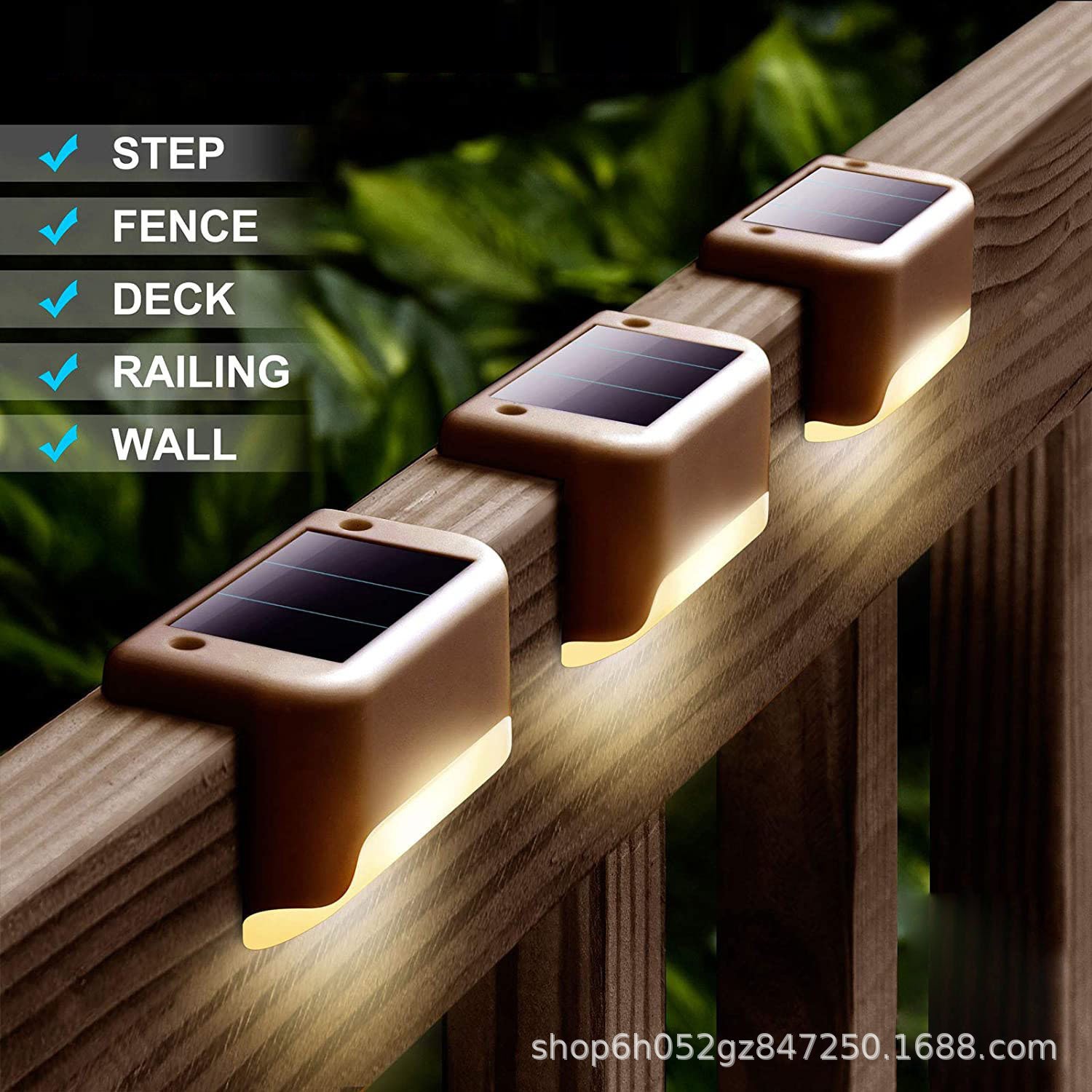 DenicMic Solar Deck Lights 16 Pack for Fence Post, Patio, Pool, Stairs, Step and Pathway - Weatherproof LED Outdoor Lights