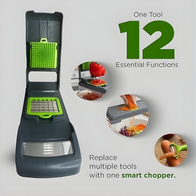 14 in 1 Multipurpose Chopper, Fruits & Vegetable Cutters, Grater Peeler Chipser, Unbreakable Food Grade Body, Chopper for Kitchen