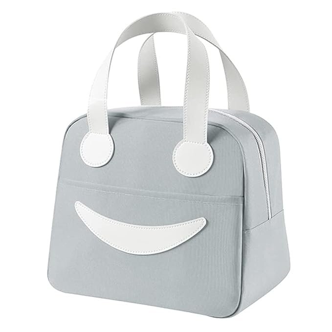 Insulated Smiley Reusable Lunch Box for Work School Picnic Beach Outdoor Sports