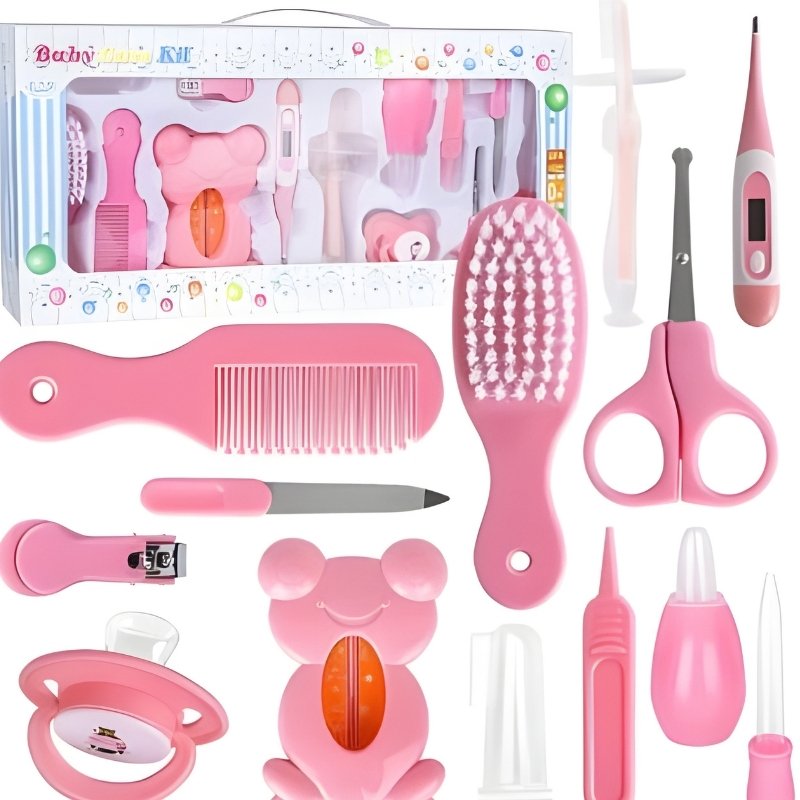 Complete 10-in-1 Baby Grooming & Healthcare Kit – Professional Newborn Hygiene Set with Soft Hair Brush, Safety Nail Clipper & Nasal Aspirator – Essential Gift for New Parents (Blue)