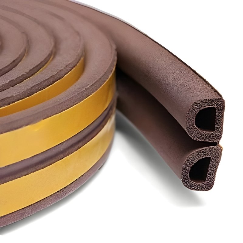 Self-Adhesive D-Shape Window & Door Seal Tape | Weatherproof Rubber Foam Weather Stripping | Soundproofing & Anti-Collision Sealing Strip for Gaps, Insulation & Energy Saving