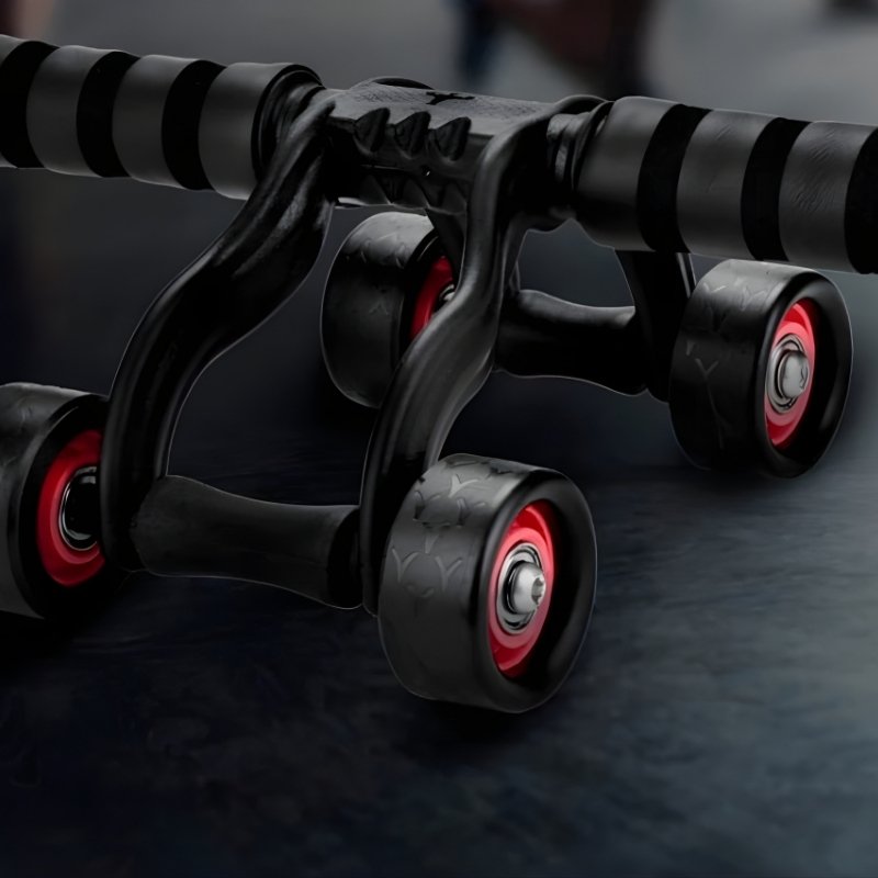 4-Wheel Abdominal Roller with Enhanced Stability | Non-Slip Core Workout Wheel & Ab Roller | Multi-Directional Abdominal Trainer with Free Knee Pad for Home Gym & Core Strength
