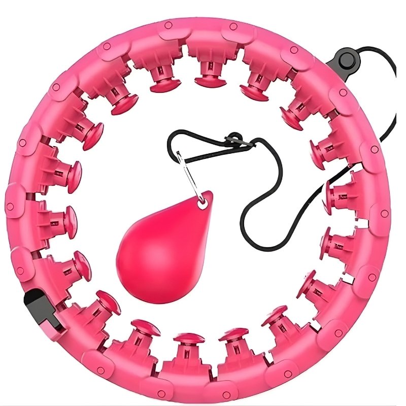 Smart Weighted Hula Hoop for Exercise | 2-in-1 Abdominal Fitness & Massage Hoop | Adjustable Never-Drop Hula Hoop with 360° Silent Rotation for Weight Loss & Home Workouts