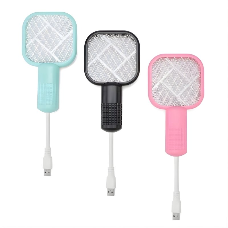 2 in 1 Mini Mosquito Racket – Rechargeable Electric Mosquito Killer Bat with LED Light