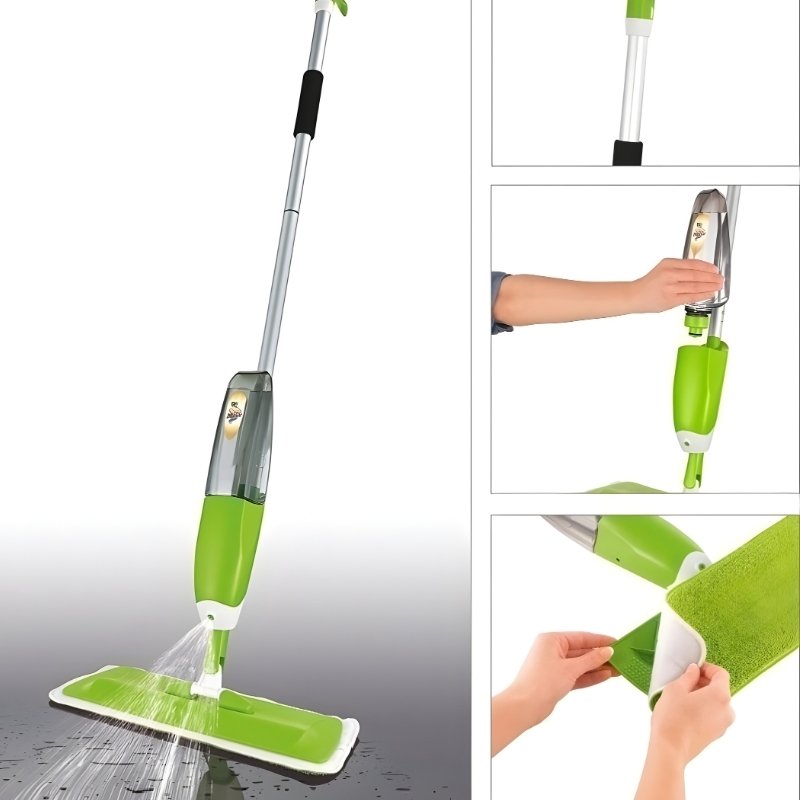 360° Rotating Flat Mop for Floor Cleaning | Professional Microfiber Mop with Flexible Swivel Head & Telescopic Handle | Wet & Dry Multipurpose Cleaning Tool for Hardwood, Tile, and Laminate