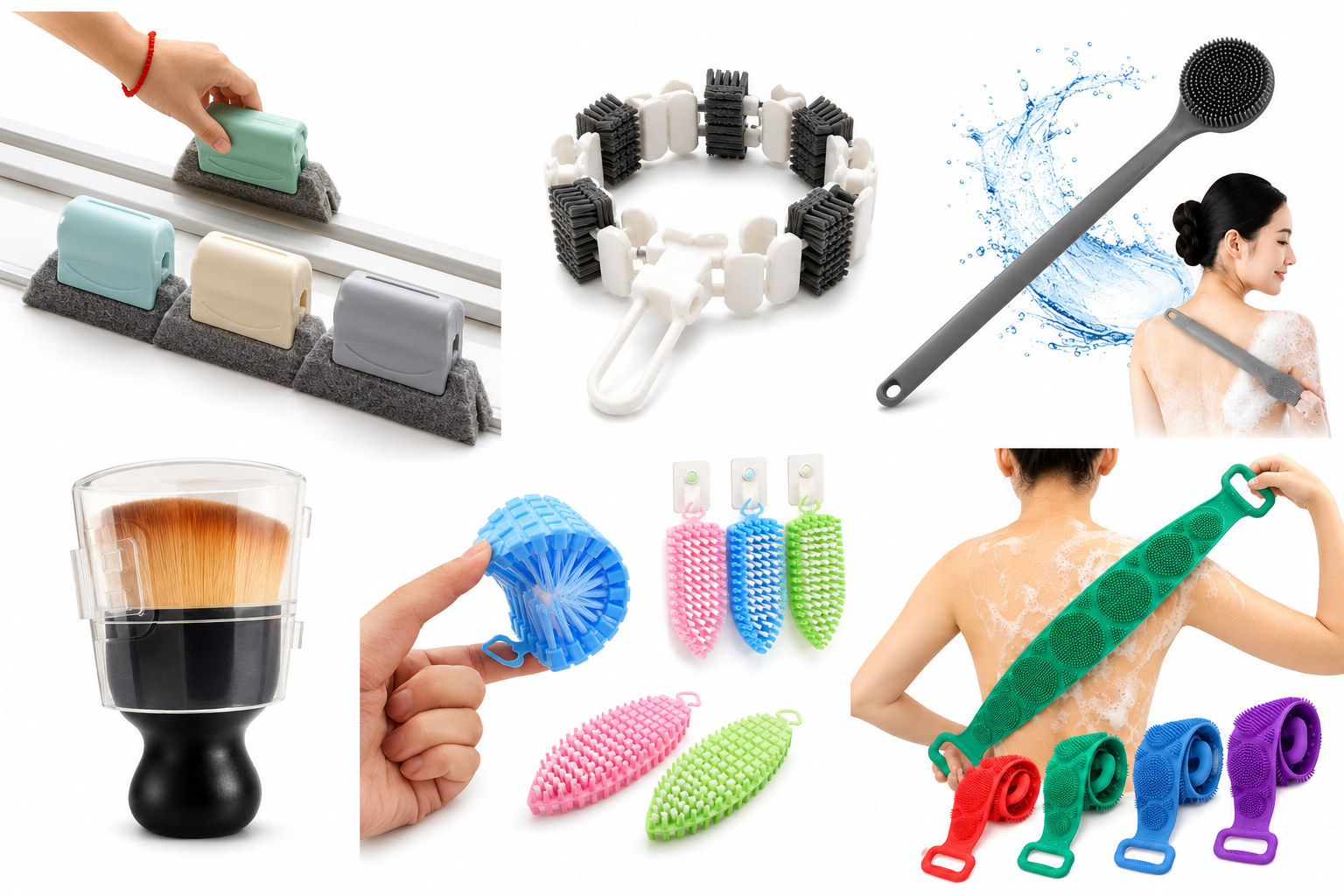 Trendkut 6-in-1 Home & Car Cleaning Combo - Silicone Scrubber & Brushes Set