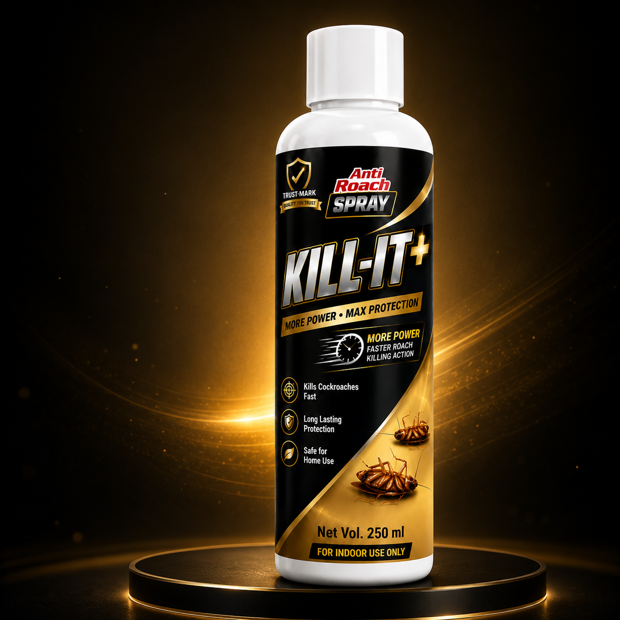 KILL-IT+ Premium Roach Control Spray – Long Lasting Protection, 250 ml