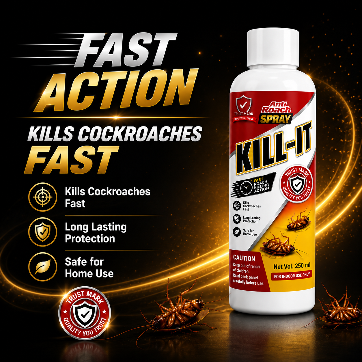 KILL-IT Fast Action Anti Roach Spray – 250 ml