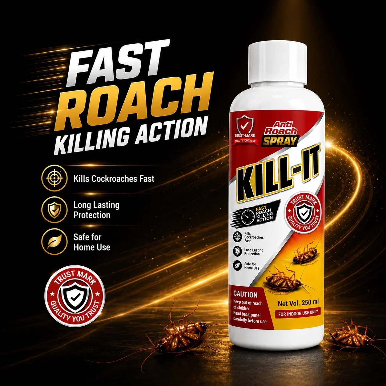 KILL-IT Fast Action Cockroach Killer Spray – 250 ml