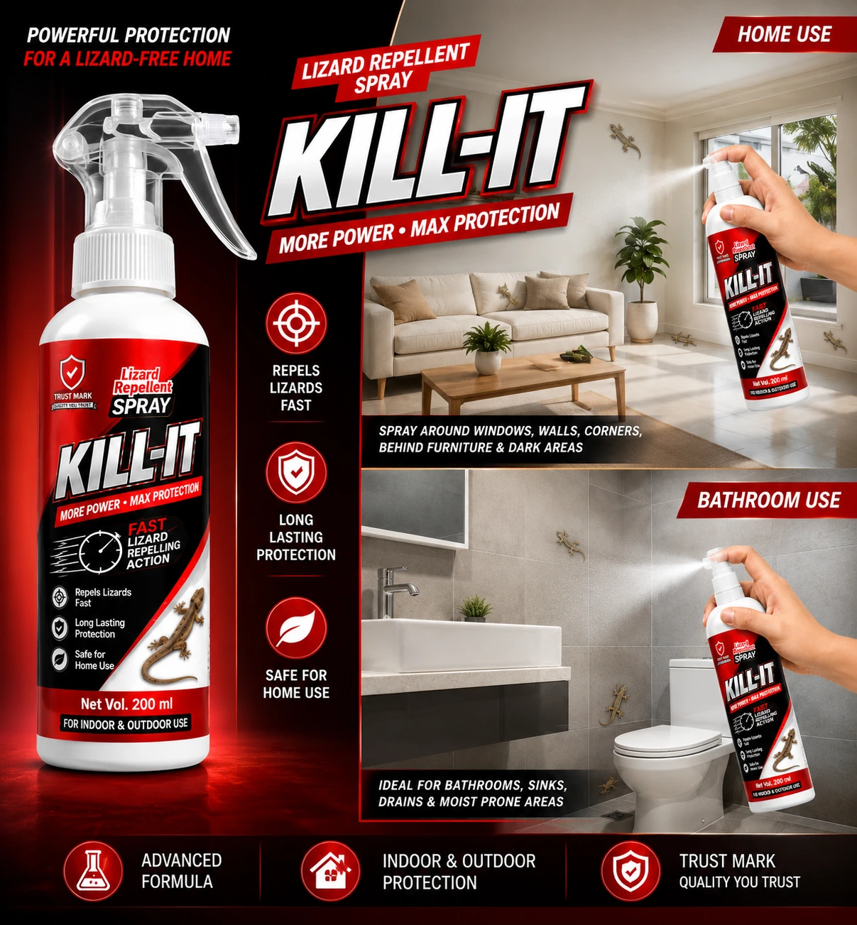 KILL-IT Lizard Repellent Spray – 200 ml